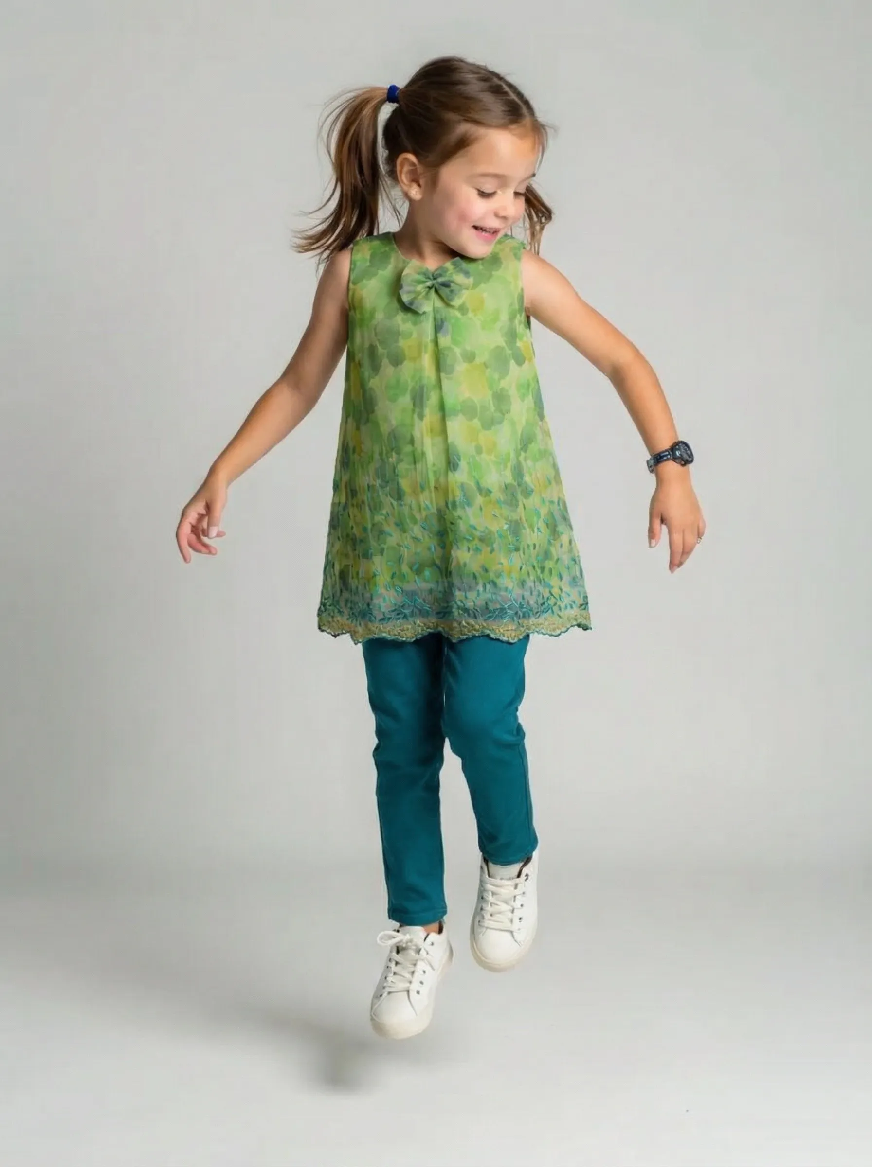 Golden lace net frock for girls by Level Apparels Pakistan